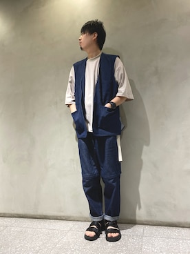 「Uiscel（ユイセル）のアイテム（パンツ）」を使った、＊キミヲ＊さん（メンズ・175cm）の夏コーディネート