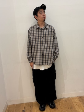 「SENSE OF PLACE by URBAN RESEARCH(センスオブプレイスバイアーバンリサーチ)の『イージーケア』カラールーズシャツ(シャツ/ブラウス、グレー系)」を使った、*キミヲ*さん(メンズ・174cm)の秋コーディネート