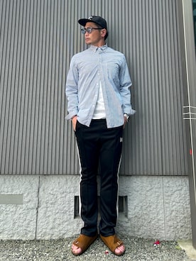 「トラックパンツ」｜タケウチ☆ボンバイエさん（メンズ・173cm）の春コーディネート
