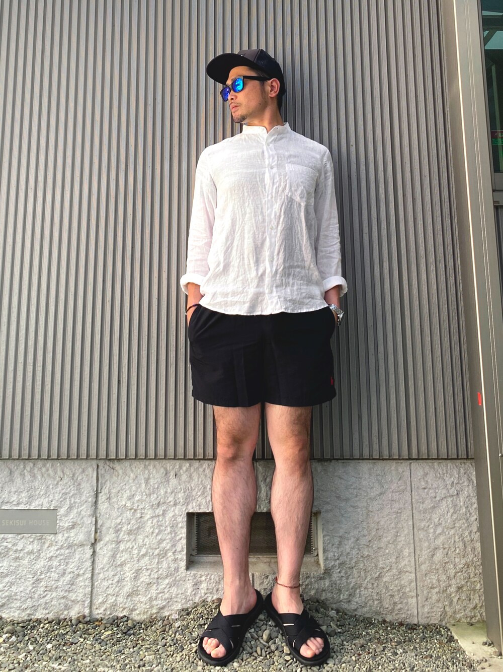 ポロラルフローレンホワイト スタンドカラーシャツ　170 POLO Ralph Lauren/ポロ ラルフ ローレン/BIG FIT-LONG SLEEVE