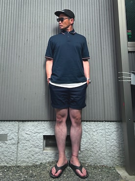 「アイテム（ポロシャツ）」を使った、タケウチ☆ボンバイエさん（メンズ・173cm）の夏コーディネート