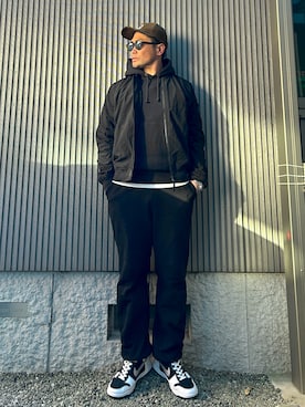 「アイテム（MA-1）」を使った、タケウチ☆ボンバイエさん（メンズ・173cm）の冬コーディネート