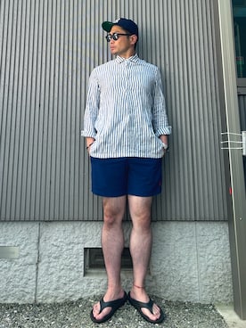 「OOFOS（ウーフォス）のアイテム」を使った、タケウチ☆ボンバイエさん（メンズ・173cm）の夏コーディネート