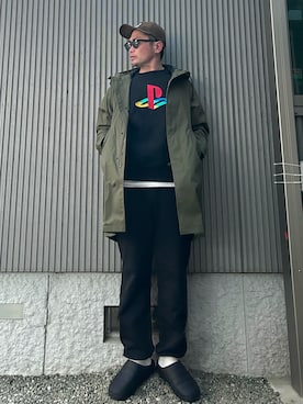 「アイテム（帽子）」を使った、タケウチ☆ボンバイエさん（メンズ・173cm）の冬コーディネート