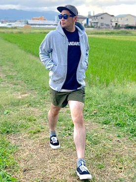 「アイテム（帽子）」を使った、タケウチ☆ボンバイエさん（メンズ・173cm）の秋コーディネート