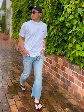 「Ron Herman（ロン ハーマン）のアイテム（帽子）」を使った、タケウチ☆ボンバイエさん（メンズ・173cm）の夏コーディネート