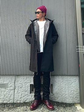 「アイテム（モッズコート）」を使った、タケウチ☆ボンバイエさん（メンズ・173cm）の冬コーディネート