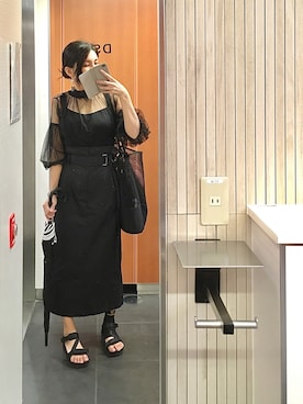 「メッシュバッグ」｜「アイテム（その他）」を使った、じあんさん（レディース・158cm）の夏コーディネート
