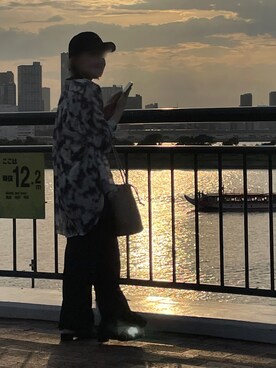 「GORGE（ゴージ）のアイテム（パンツ）」を使った、1000さん（レディース・155cm）の冬コーディネート