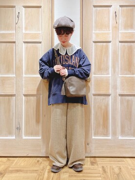 「アイテム（その他雑貨）」を使った、はまなかさん（レディース・151cm）の秋コーディネート
