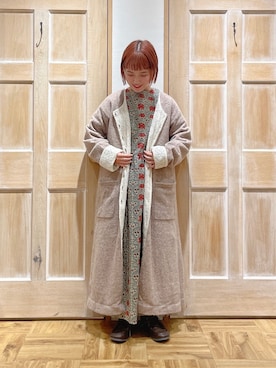 「コート」｜「アイテム（雑貨/ホビー）」を使った、はまなかさん（レディース・151cm）の秋コーディネート