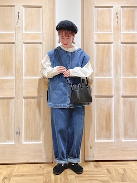 「大人カジュアル」｜「アイテム（その他雑貨）」を使った、はまなかさん（レディース・151cm）の冬コーディネート
