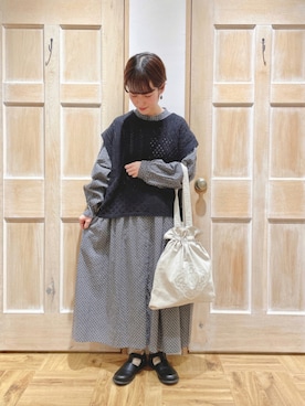 「Samansa Mos2（サマンサ モスモス）のアイテム（ピアス（両耳用））」を使った、はまなかさん（レディース・151cm）の秋コーディネート
