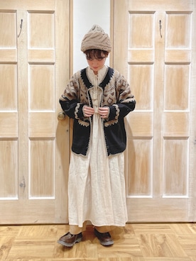 「チロリアンシューズ」｜「アイテム（雑貨/ホビー）」を使った、はまなかさん（レディース・151cm）の秋コーディネート