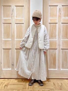 「チロリアンシューズ」｜「アイテム（雑貨/ホビー）」を使った、はまなかさん（レディース・151cm）の冬コーディネート