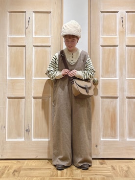 「ショルダーバッグ」｜「アイテム（その他雑貨）」を使った、はまなかさん（レディース・151cm）の冬コーディネート