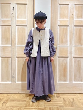 「ネイビー」｜「アイテム（雑貨/ホビー）」を使った、はまなかさん（レディース・151cm）の冬コーディネート