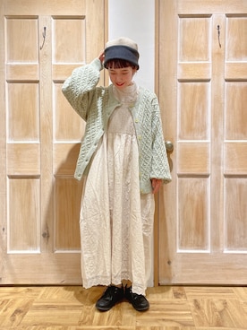 「レースワンピース」｜「アイテム（雑貨/ホビー）」を使った、はまなかさん（レディース・151cm）の秋コーディネート