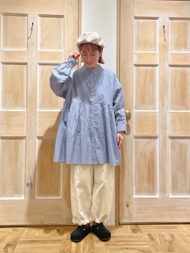 「チュニック」｜「アイテム（雑貨/ホビー）」を使った、はまなかさん（レディース・151cm）の冬コーディネート