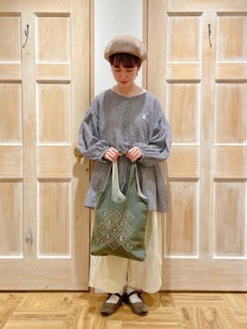 「MOOMIN（ムーミン）のアイテム（トップス）」を使った、はまなかさん（レディース・151cm）の夏コーディネート