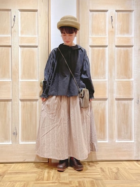「ミニショルダー」｜「アイテム（その他）」を使った、はまなかさん（レディース・151cm）の秋コーディネート