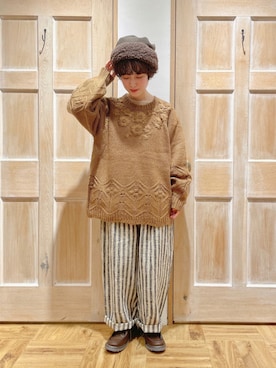 「チロリアンシューズ」｜「アイテム（雑貨/ホビー）」を使った、はまなかさん（レディース・151cm）の秋コーディネート