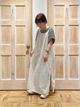 「レースワンピース」｜「アイテム（雑貨/ホビー）」を使った、はまなかさん（レディース・151cm）の夏コーディネート