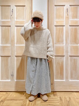 「ボア」｜「アイテム（雑貨/ホビー）」を使った、はまなかさん（レディース・151cm）の冬コーディネート