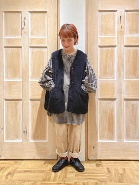 「コーデュロイパンツ」｜「アイテム（雑貨/ホビー）」を使った、はまなかさん（レディース・151cm）の秋コーディネート