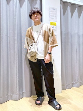 「テーパードパンツ」｜むーやんさん（メンズ・169cm・30代）の夏コーディネート