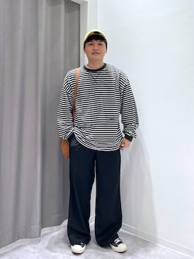 「アイテム（帽子）」を使った、むーやんさん（メンズ・169cm・30代）の秋コーディネート
