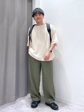 「LAKOLE（ラコレ）のオックスディバック / 577465（バックパック/リュック、ブラック系）」を使った、むーやんさん（メンズ・169cm）の春コーディネート