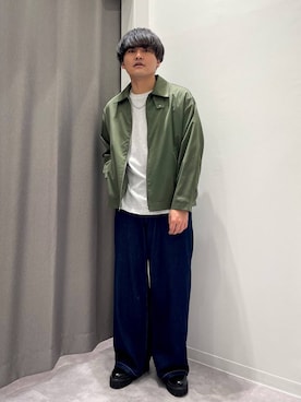 「LAKOLE（ラコレ）のタンクソールプレーントゥSS / 584697（ドレスシューズ、ブラック系）」を使った、むーやんさん（メンズ・169cm）の春コーディネート