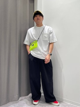 「LAKOLE（ラコレ）のアイテム（パンツ）」を使った、むーやんさん（メンズ・169cm）の春コーディネート