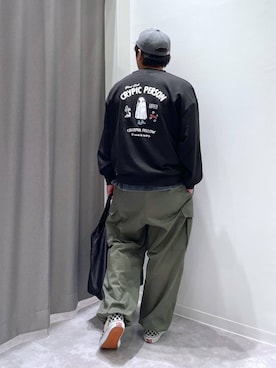「アイテム（エコバッグ/サブバッグ）」を使った、むーやんさん（メンズ・169cm）の秋コーディネート