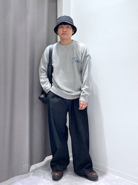 「おでかけ」｜「アイテム（帽子）」を使った、むーやんさん（メンズ・169cm）の冬コーディネート