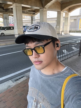 「アイテム（サングラス）」を使った、むーやんさん（メンズ・169cm・30代）の夏コーディネート