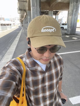 「アイテム（キャップ）」を使った、むーやんさん（メンズ・169cm・30代）の夏コーディネート