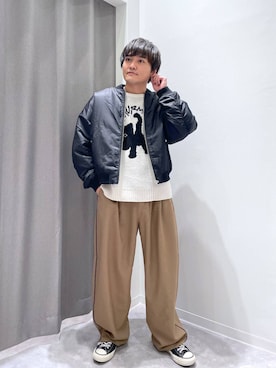 「おでかけ」｜「アイテム（ジャケット/アウター）」を使った、むーやんさん（メンズ・169cm）の冬コーディネート