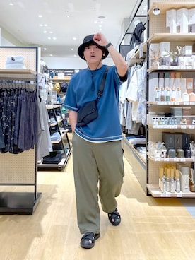「アイテム（帽子）」を使った、むーやんさん（メンズ・169cm・30代）の春コーディネート