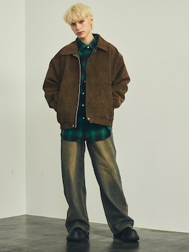 「Shoowtime（ショウタイム）のアイテム（ブルゾン）」を使った、Model Galleryさん（メンズ・180cm）の秋コーディネート