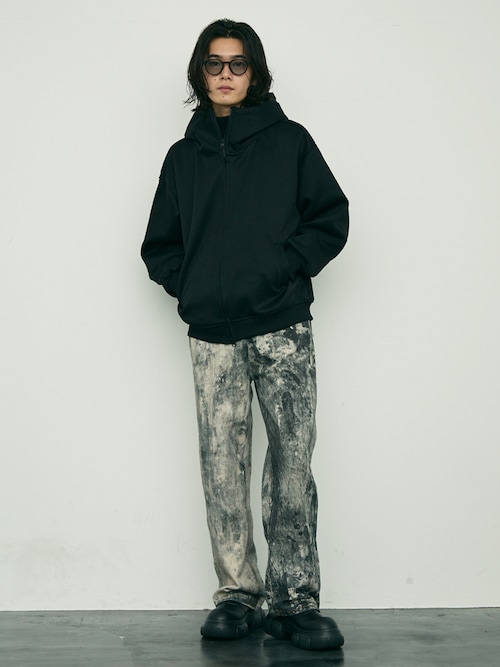 セール】high neck double zip up hoodie / ハイネックダブル