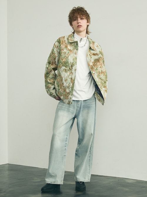 idem（イデム）の「flower jacquard jacket/花柄ジャガード