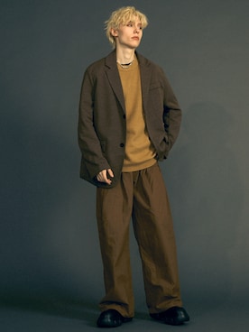 「Shoowtime（ショウタイム）のアイテム（パンツ）」を使った、Model Galleryさん（メンズ・180cm）の秋コーディネート