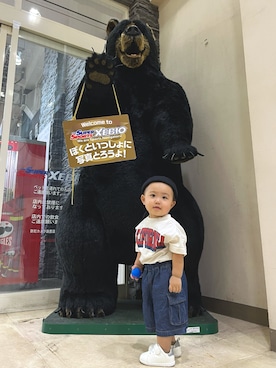 「petit main（プティマイン）のアイテム（スニーカー）」を使った、yamamayさん（キッズ・80cm）の春コーディネート