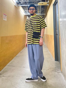 「GEVACO」｜「アイテム（帽子）」を使った、MURAYAMAさん（メンズ・172cm）の春コーディネート