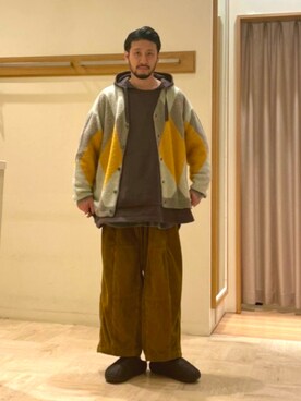「ARMY TWILL（アーミーツイル）のアイテム（パーカー）」を使った、MURAYAMAさん（メンズ・172cm）の冬コーディネート