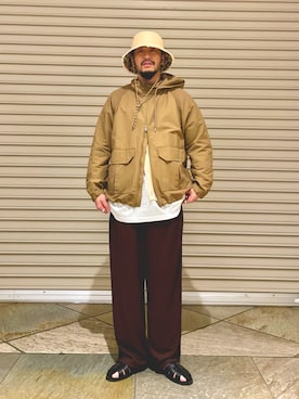「Casselini（キャセリーニ）のアイテム（帽子）」を使った、MURAYAMAさん（メンズ・172cm）の春コーディネート