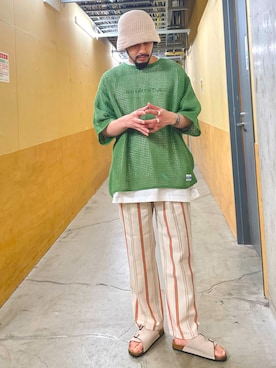 「ARMY TWILL（アーミーツイル）のアイテム（Tシャツ/カットソー）」を使った、MURAYAMAさん（メンズ・172cm）の春コーディネート