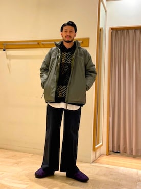 「gloster」｜「アイテム（ダウンジャケット/コート）」を使った、MURAYAMAさん（メンズ・172cm）の冬コーディネート